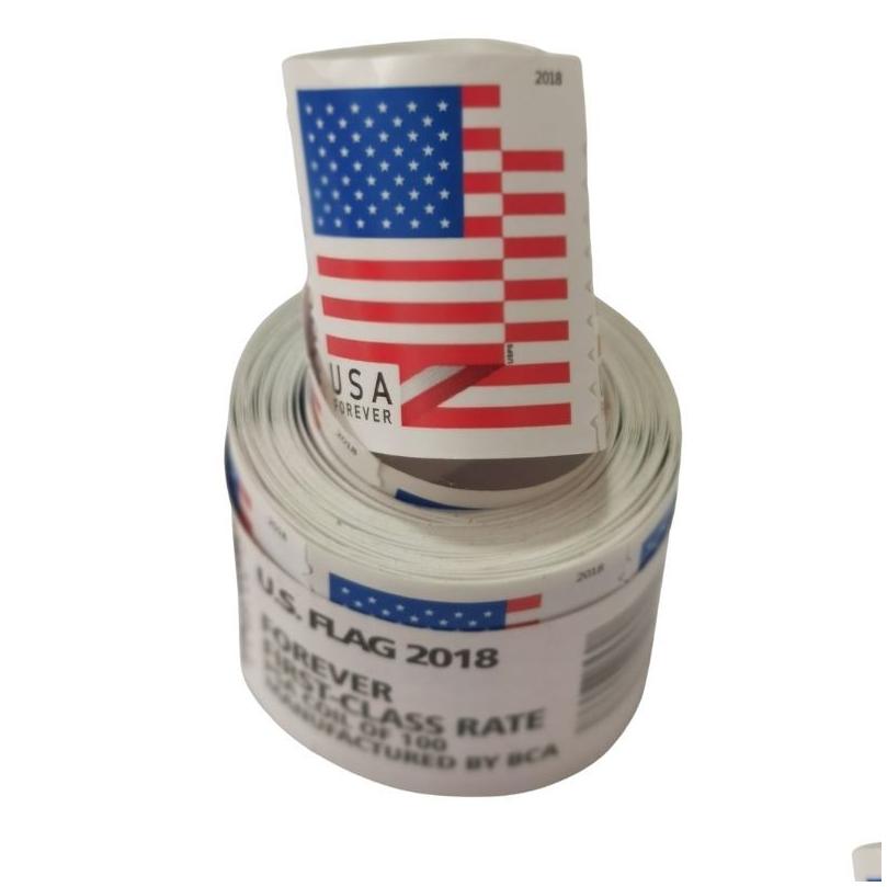 

Stamps U S Flags Us Roll Of 100 Envelopes Letters Postcard Office Mail Supplies Drop Delivery School Business Industrial Desk Dtg