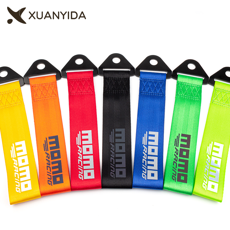 

MOMO High Strength Tow Rope Strap Car Modification JDM Sports Reflective Letters Slogan Decorative Trailer Belt