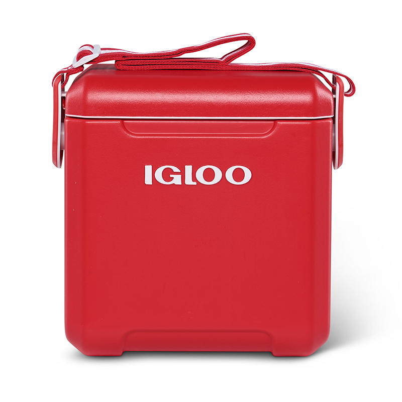 

Igloo 11 qt Tag A Long Hard Sided Cooler Red White compass