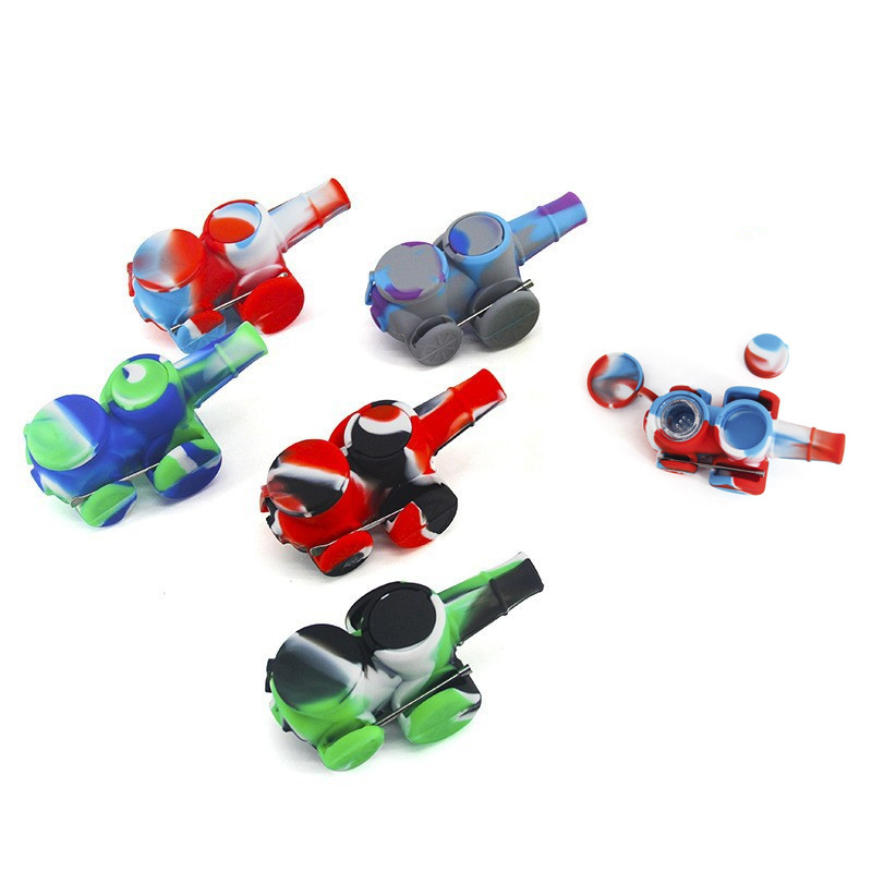 

Wholesale Silicone Dry Herb Tobacco Pipes Portable Handpipe Innovative Design Smoking Oil Rigs Storage Box Cover High Quality Holder DHL Free