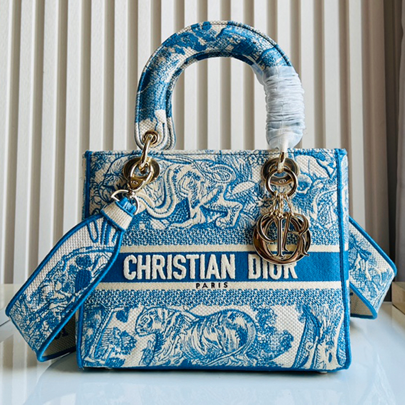 Lady D-Lite Purse Dior Women Shoulder Bags Fshion Embroidery Tote 24cm