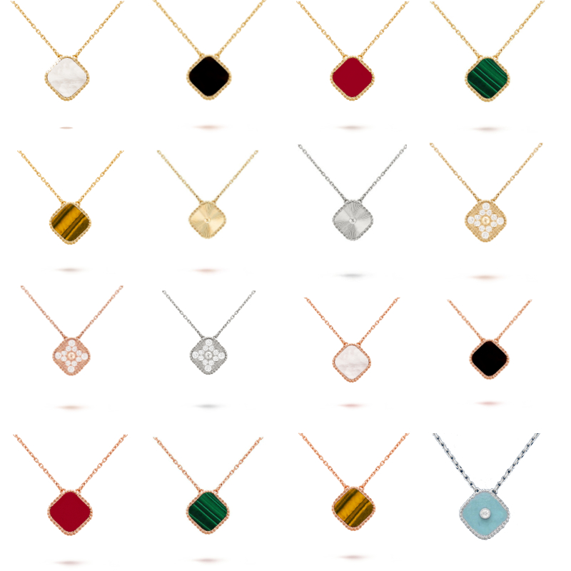 

15mm Fashion Classic4/Four Leaf Clover Necklaces Pendants Mother-of-Pearl Stainless Steel Plated 18K for Women&Girl Valentine's Mother's Day Engagement Jewelry-Gift