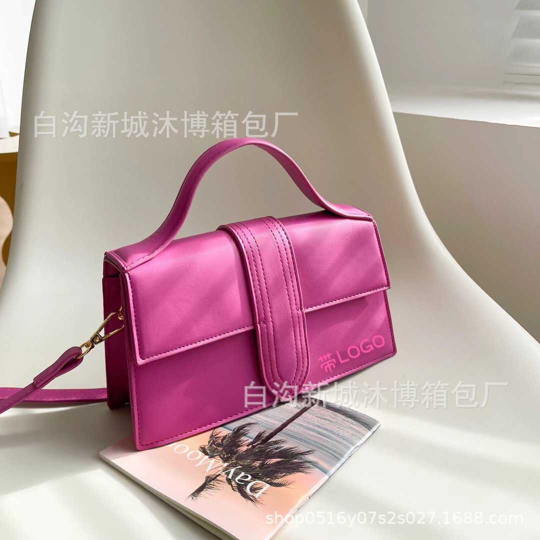 

Designer Bag Jacquemes Niche Bags French Fashion Flip Texture Handbag Single Shoulder Cross-body Small Square Bag Women's Bag Pink, Black14