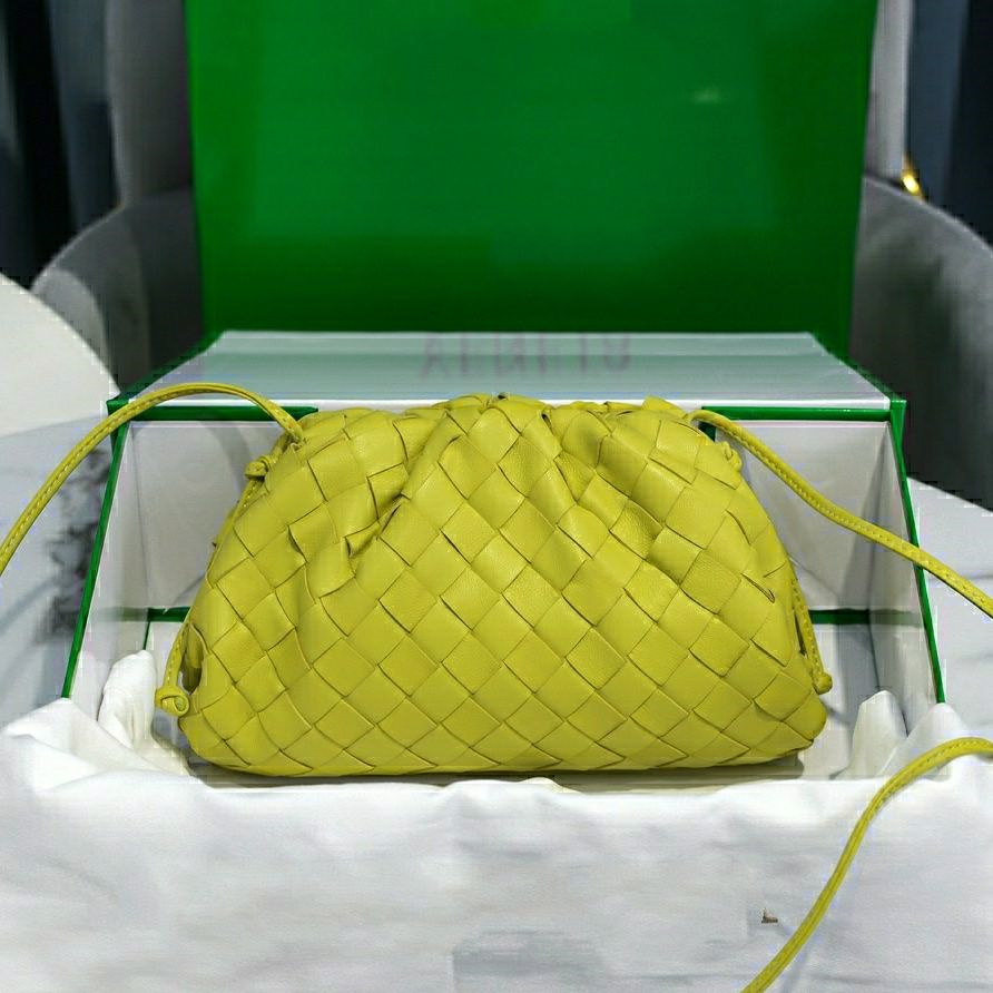 

designer pouch clutch bags women bv handbags purses weave shoulder messenger crossbody genuine leather brand cloud tote, Green