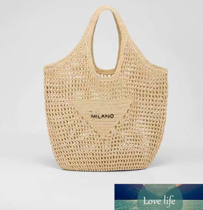 

Summer Women Straw Fashion Plain Shoulder Bags Paper Women Female Handbags Large Capacity Beach Straw Bags Casual Tote Purses with triangle pattern