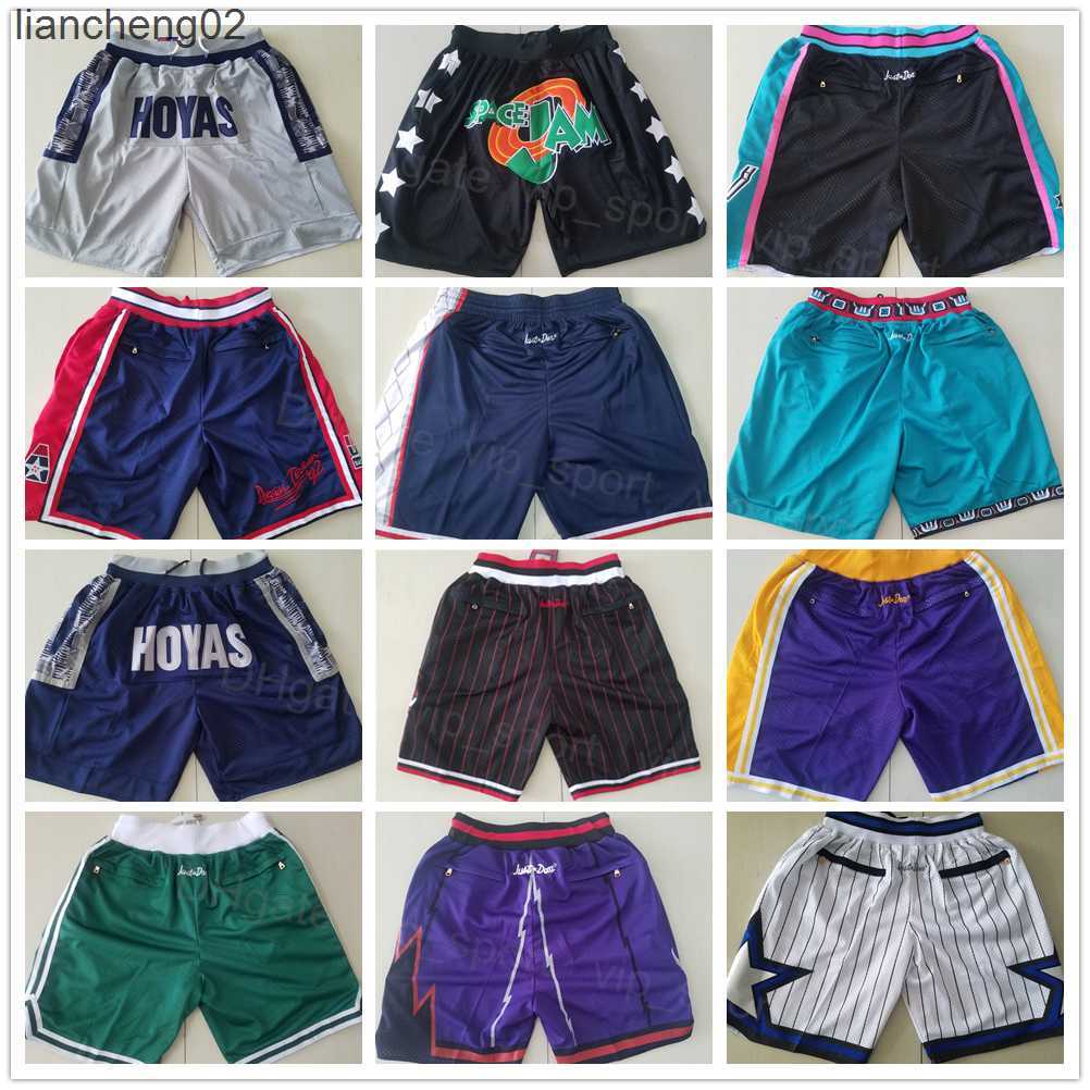 

Men's Shorts Team Basketball Shorts Just Don Wear Sport Pant With Pocket Zipper Sweatpants Hip Pop Blue White Black Purple Man Stitched Size S- W0225, Photo c