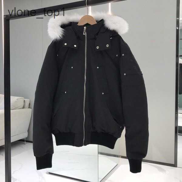 1 to 1 Men Canvasn Short Down Jacket Polyester Inside Winter Outwear Fashion Male Warm Fur Hooded Zipper Sport Padded Coat Mooses Knuckles 2 0XBN