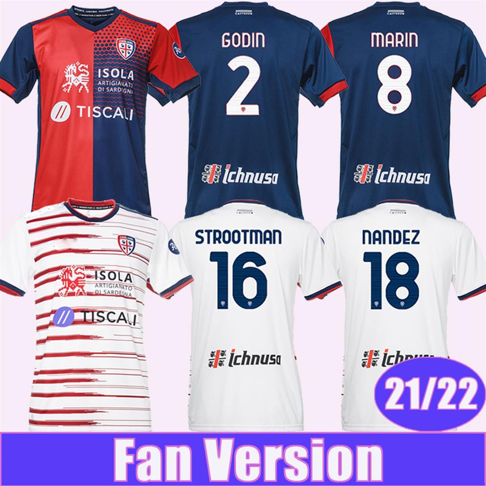 

21 22 Cagliari Calcio Mens Soccer Jerseys GODIN MARIN KEITA BALDE JOAO PEDRO STROOTMAN NANDEZ PAVOLETTI Home Away 3rd Football Shi316k, Qm4516 21 22 home no patch