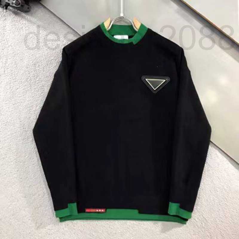 

Men's Sweaters Designer Wool Sweater Solid Color Contrast Pullover Coat Men Women Casual Knitted Pure Knittedshirt C3kw, Black