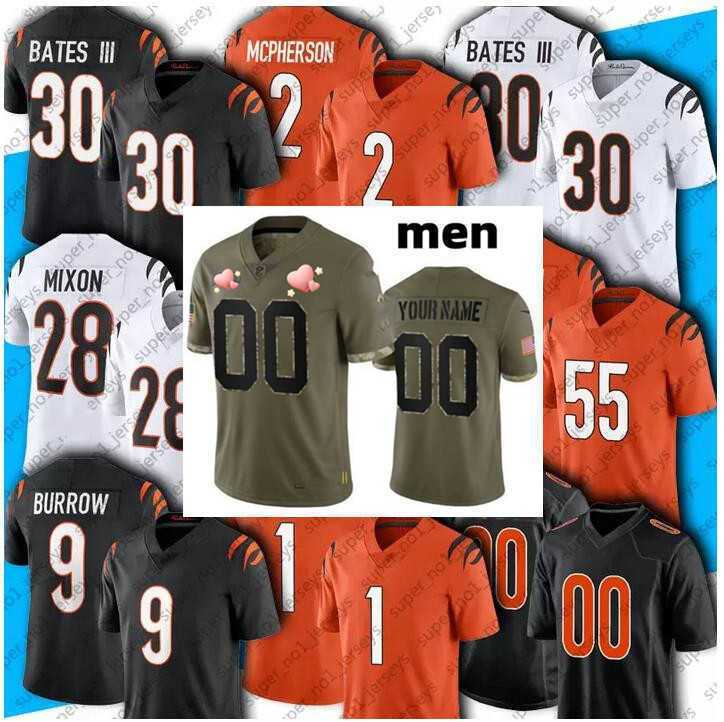 

Football Jerseys Cincinnati''Bengals''custom 9 Joe Burrow 1 Ja'Marr Chase 94 Sam Hubbard 28 Joe Mixon 2 Evan McPherson 83 Tyler Boyd 34 Samaje Perine, Colour