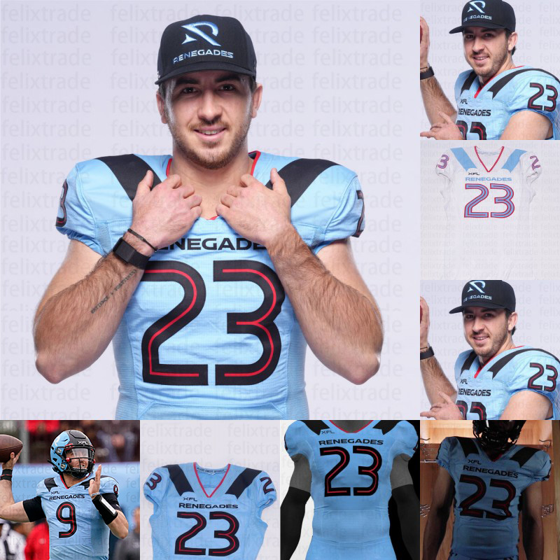 

Arlington Renegades 2023 XFL Football Jersey Kevin Anderson Drew Plitt Kyle Sloter Keith Ford Adrian Killins De'Veon Smith Brandon Arconado Tyler Vaughns Caleb, White
