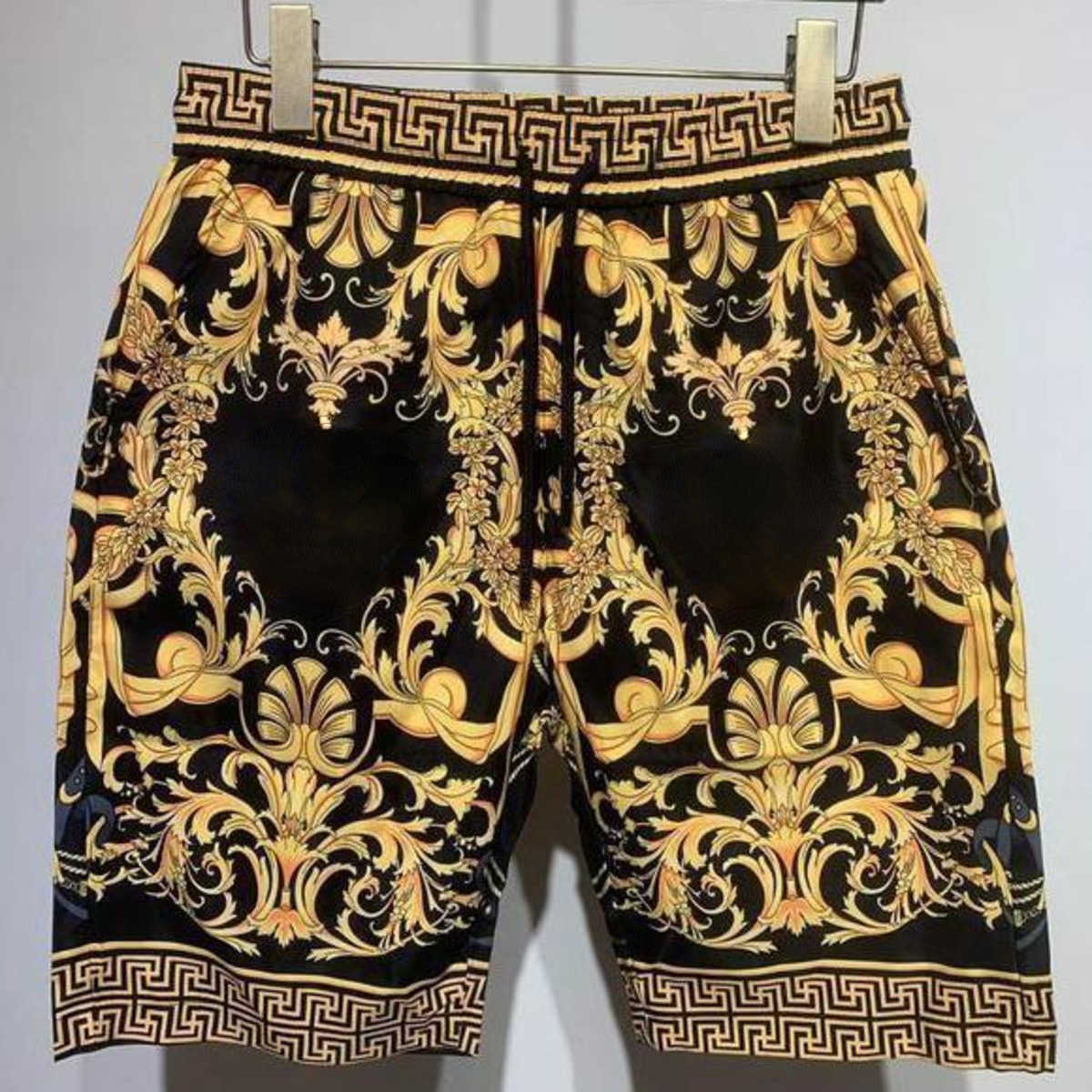 

Summer mens shorts Medusa printed silk beach Pants designer pants loose men women casual Shorts, Color-1