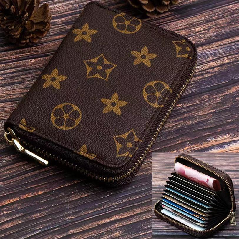 

Luxurys Designers Wallet Fashion Bags Card Holder Carry Around Women Money Cards Coins Bag Men Leather Purse Long Business Wallets313n, Brown gird