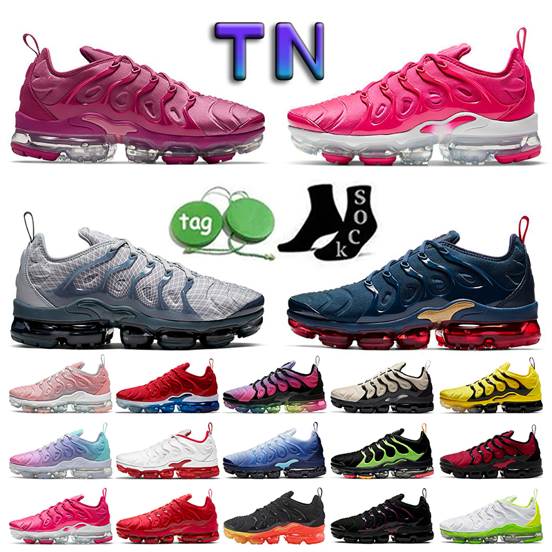 

2022 TN plus running shoes Black Atlanta Cherry Black Royal Digital Camo Hyper Blue bleached Bumblebee active fuchsia men women mint orange white Breathable, 38