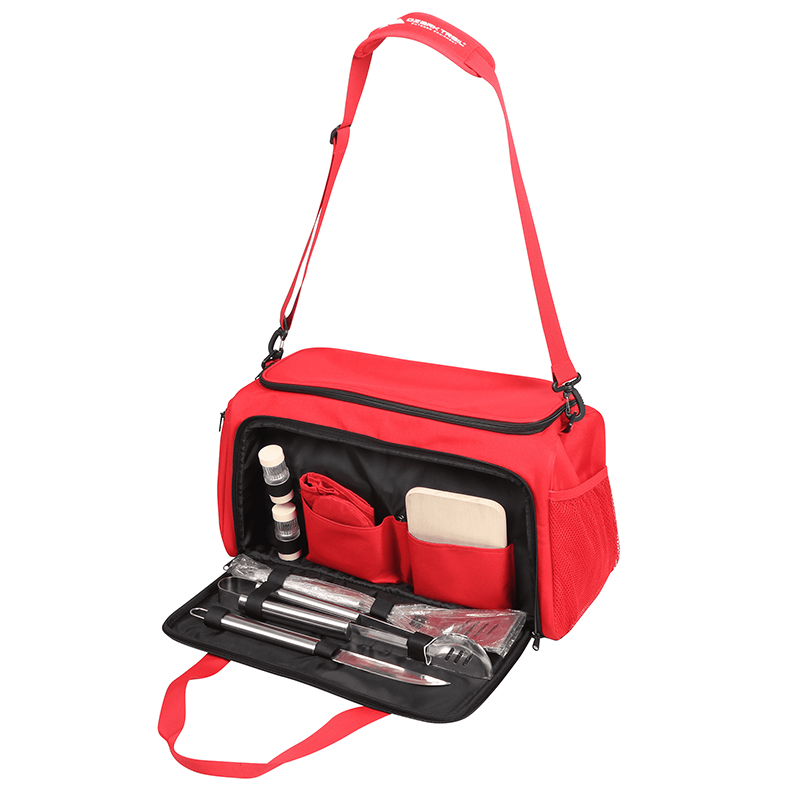 

Ozark Trail Soft Sided Tailgate Cooler with Utensils Red