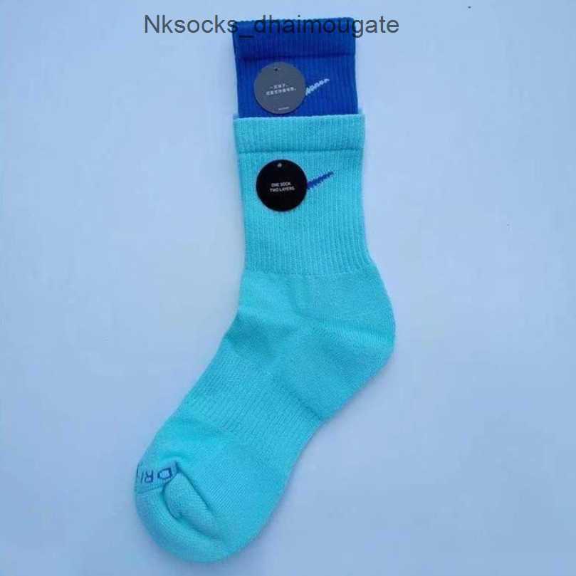 

Fashion Men's Luxury Socks Women's Hook Brand Stockings Designers Fake Two Pairs Splicing High Tube Women Men Sports Yoga Breathable Stocking Couple's Sock 1yne, Long tube 12