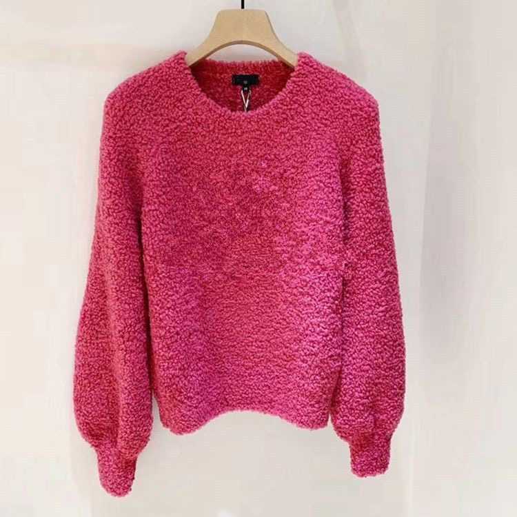

Women Knitted Sweater Woollen Fall Girls Wool With Big Letter Sleeved Knit Shirt Super Elastic Fashion Clothes 3 ColorsZ9C4V306V306, Pink