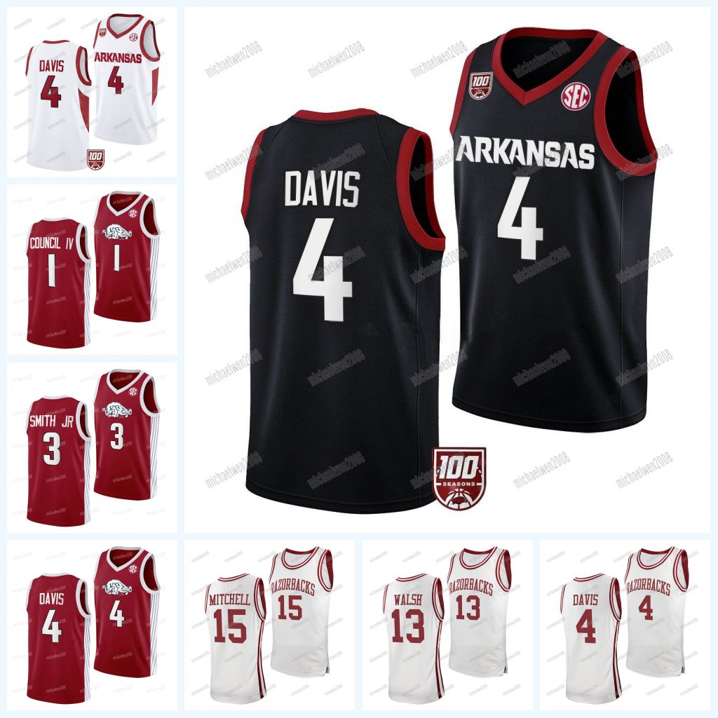 

Custom Arkansas NCAA 2023 College Basketball Jersey Davonte Davis, Ivory