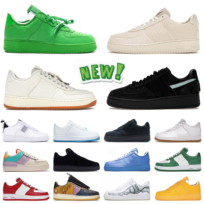 

Tiffany men women one running shoes Low Stussy designer Virgil Ablohs Black White Gum UV Reactive What The University Gold Green shoes women Sneakers, 36-45 stussys beige