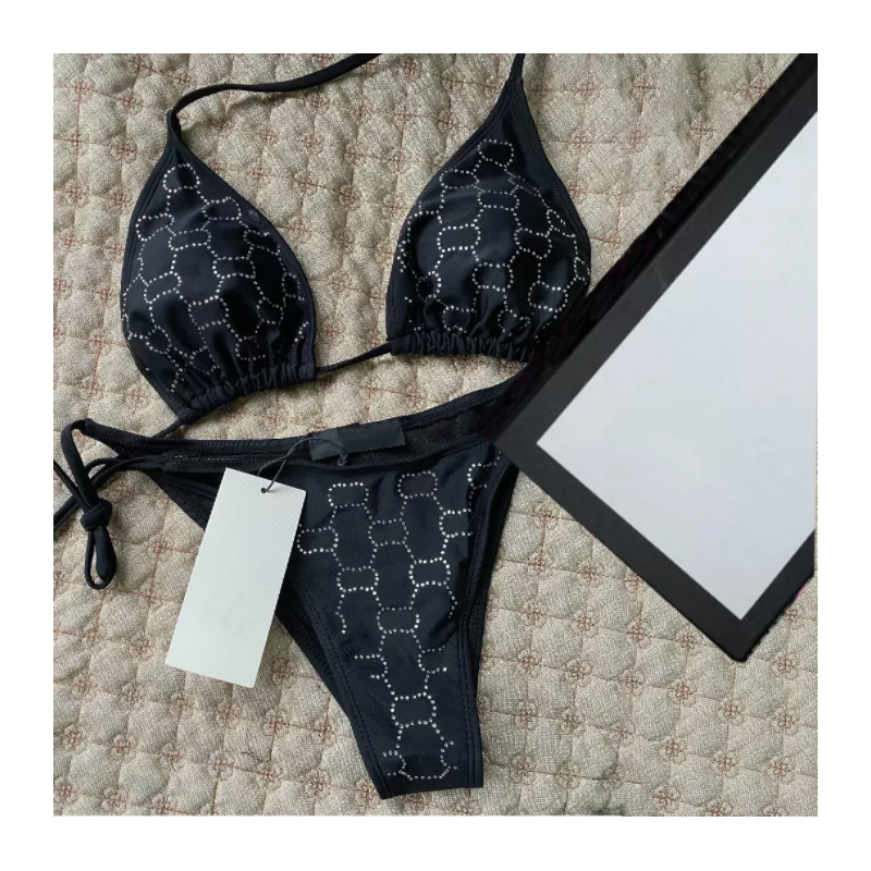 

Designer Bikinis Woman Two-Piece Bikini With Letter Swimsuits Crystal Summer Swimwear Beach Luxury Bathing Suits Three-point Swimsuit