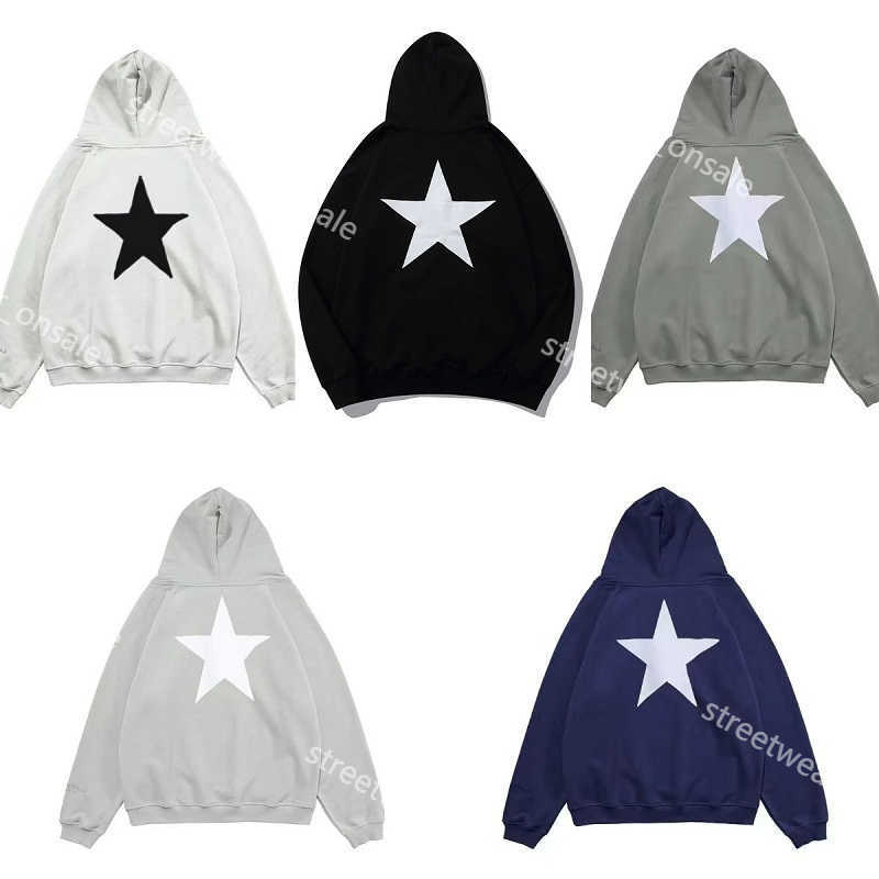 

FOG Designer ESS Men Full Zip Up Hoodie Jacket Long Loose Star Logo Casual Cotton Classic Solid Color Hoodies Couple Lovers Tops Clothing 0050