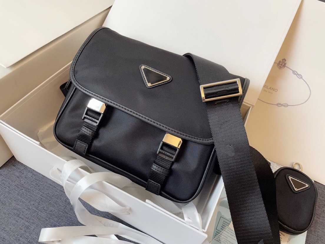 

Brand Shoulder Bags for 2023 men's messenger single female style wide shoulder bag New Quality Handbags Purses Female, Black3