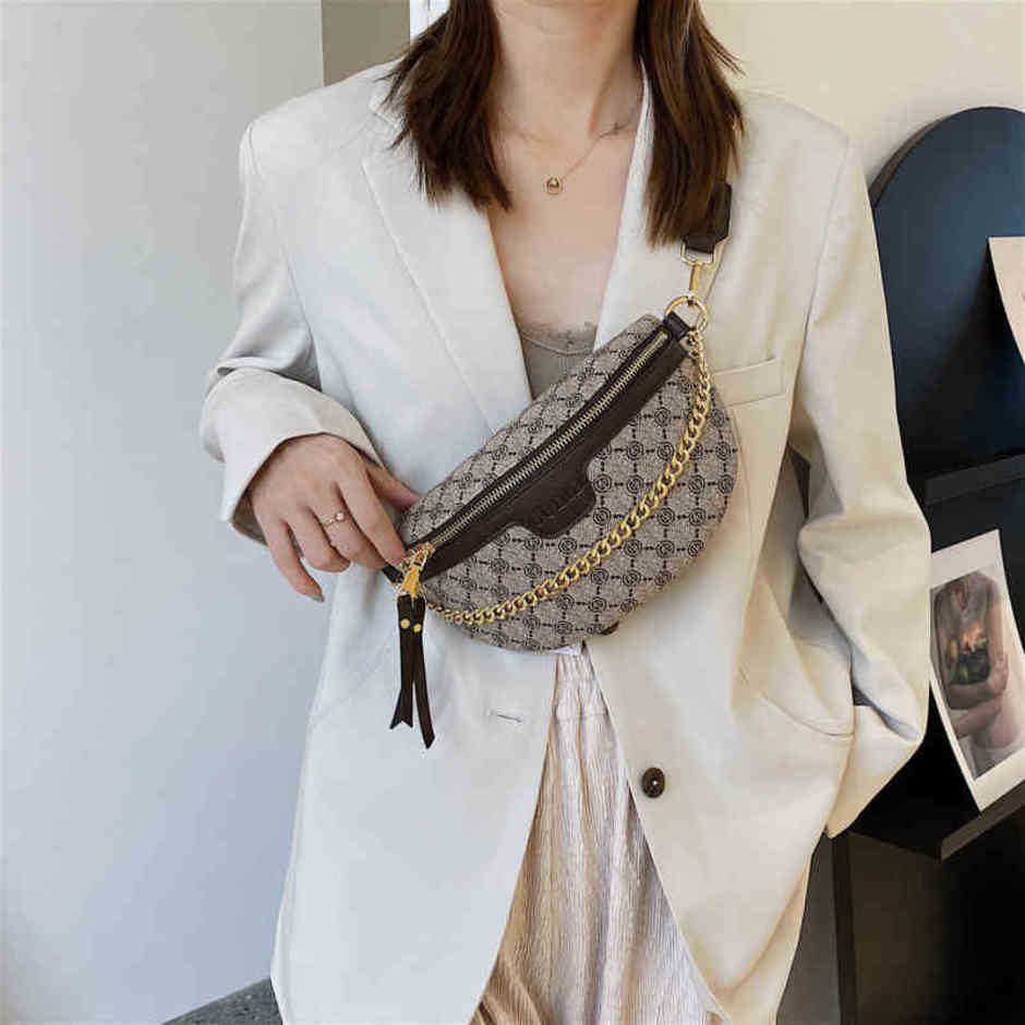 

2023 New Luxury High Quality Fashion Bag Net red versatile messenger chest ins Street tide diagonal cross broadbandHigh, Coffee