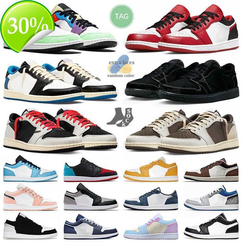 

OG 1 Low Travis Scotts Basketball Shoes Big Size US 12 13 Mens Designer Seneaker Jumpman 1 retros dark reverse mocha sail black phantom j1, D81 36-46 bred toe