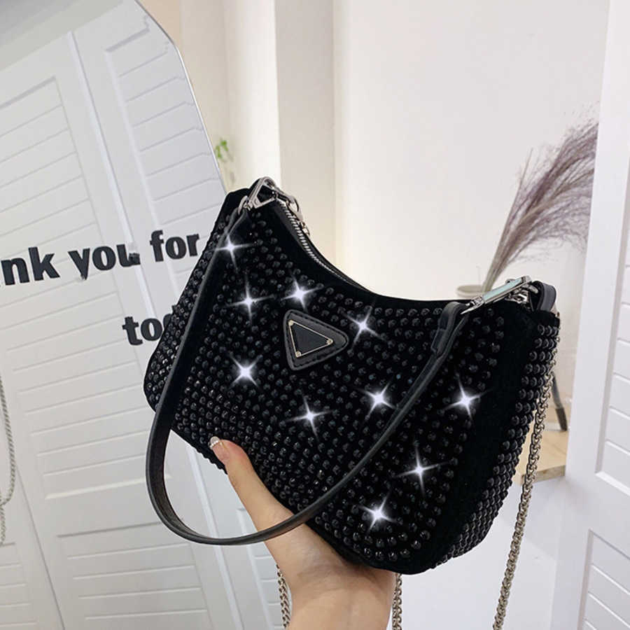 

70% 2023 new shoulder bag Summer New Literature and Art One Shoulder Crossbody Trend Casual Bright Diamond Small Square Handheld Women's BagHigh, White6