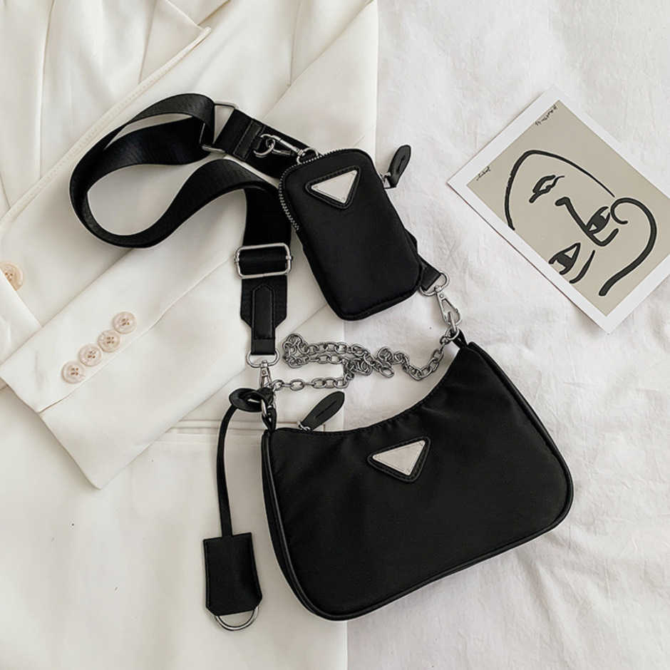 

Women's high-end handbag Nylon armpit net red simple chain dumpling Crossbody three in oneHigh, Yellow9