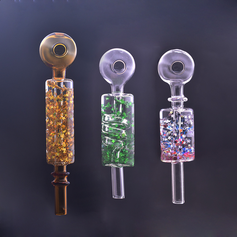 

Newest colorful 12cm Freezable Glycerin Coil Glass oil burner Pipes Hookah Shisha Smoking Accessory for Dab Rig Glass Bong Water pipe