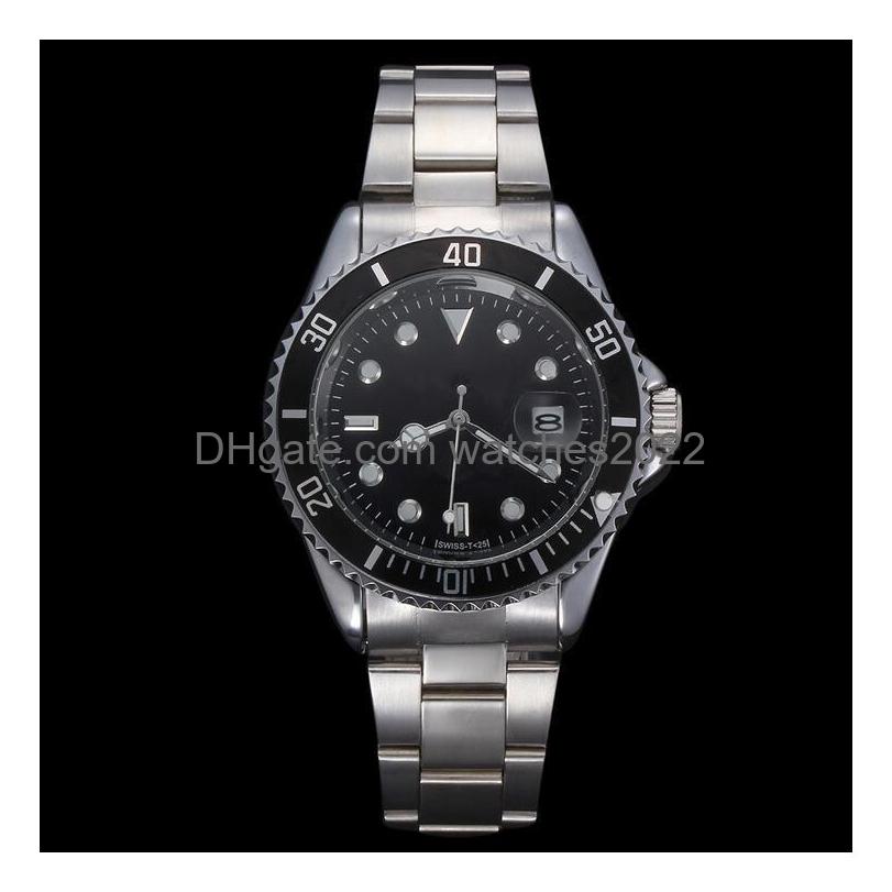 

Wristwatches Quartz Watch Orologio Relogio Mascino Mens Watches Fashion Black Dial With Calendar Bracklet Folding Clasp Master Male Dhakh