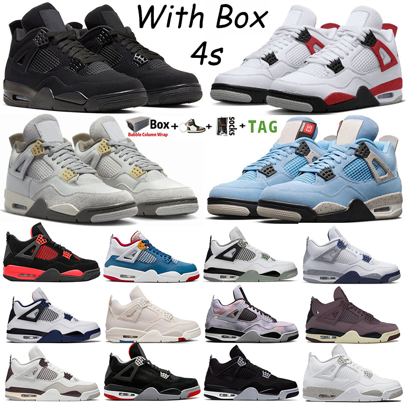 

With Box mens Basketball Shoes Jumpman 4 OG 4s Midnight Navy Red Cement Photon Dust University Blue Military Black Cat White Oreo men women sneaker Trainer Size 36-46, 33
