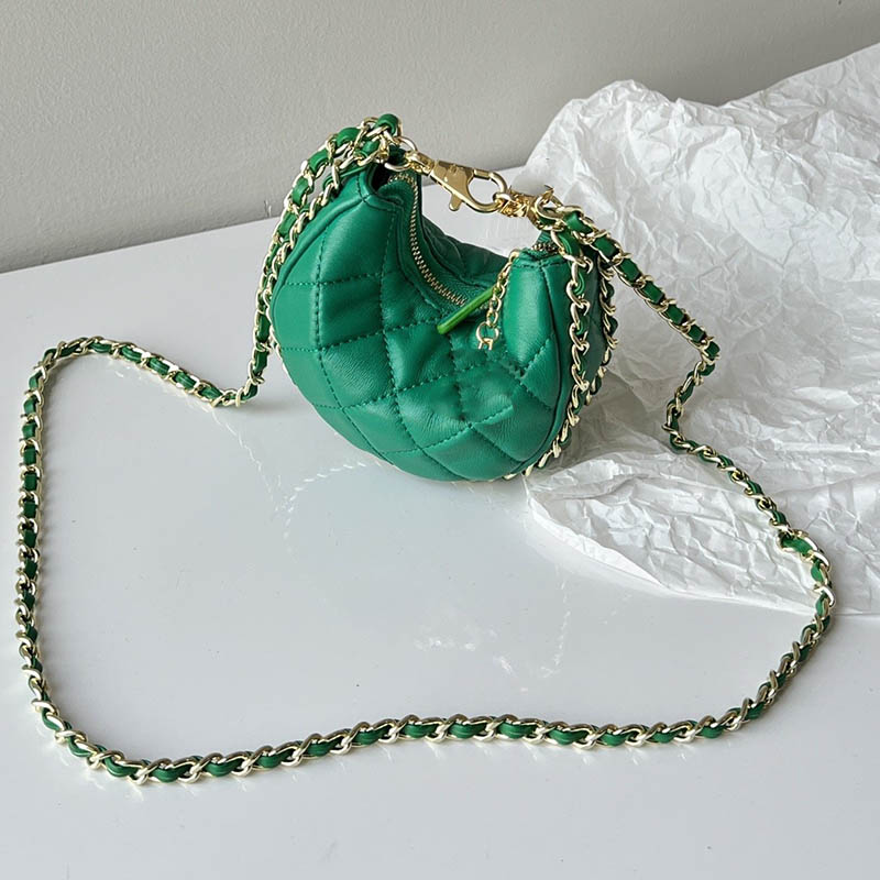 

Trend Women Fashion Crescent Bag Metal Letter Leather Hardware Mini Shoulder Bag Matelasse Chain Designer Bag Crossbody Luxury Handbag Coin Purse Clutch Suitcases, Box