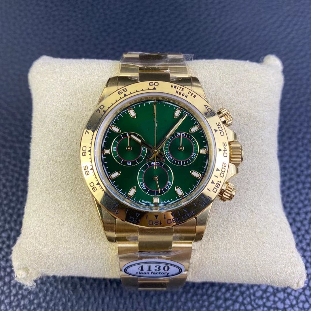 

Clean factory Men's watch diameter 40 mm thick 12.2 mm equipped with 4130 movement minute second timing display power storage 72 hours 904L, As shown