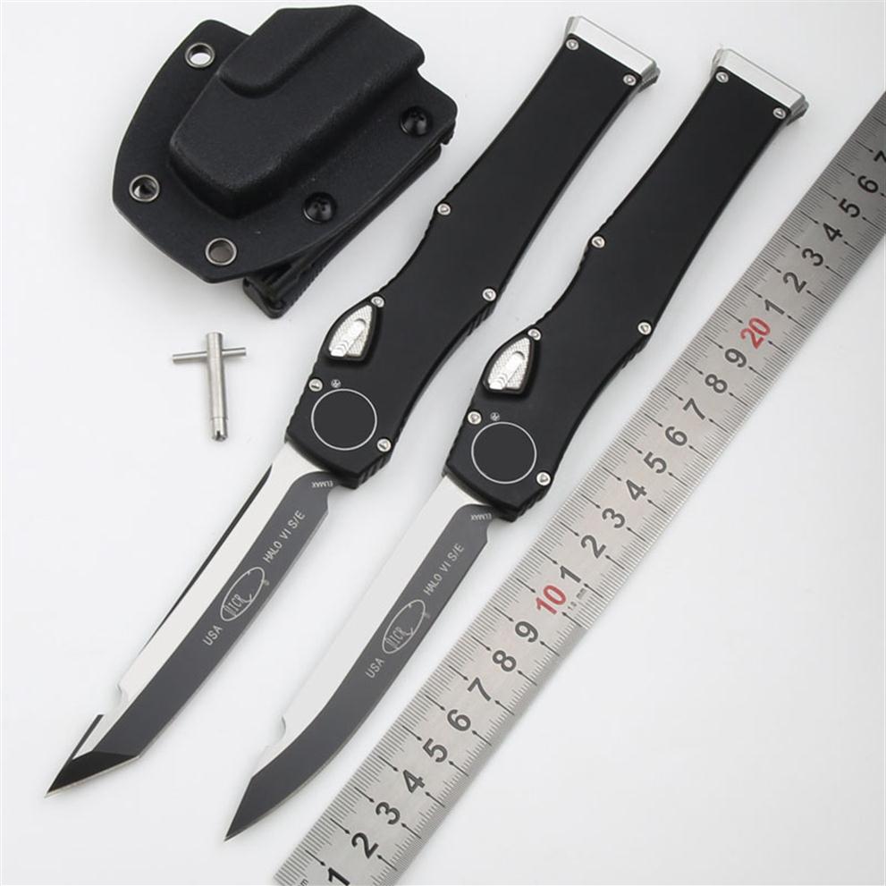 

HALO-6 Automatic knife D2 Blade 6061-T6Aviation aluminum alloy Camping survival Tactical knives Outdoor 3400 EDC Tool316V