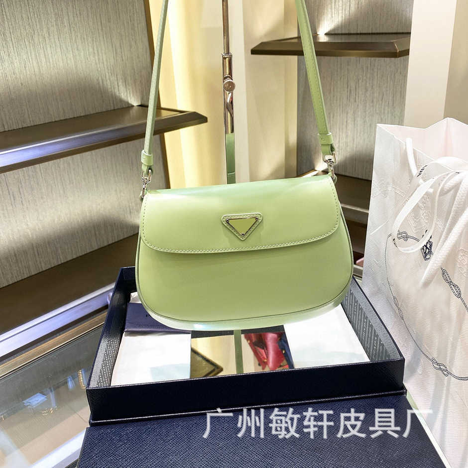 

2023 New Luxury High Quality Fashion Bag Early Spring Hobo Smooth Calfskin Flap Underarm 1BD311 end Women's BagHigh, White6