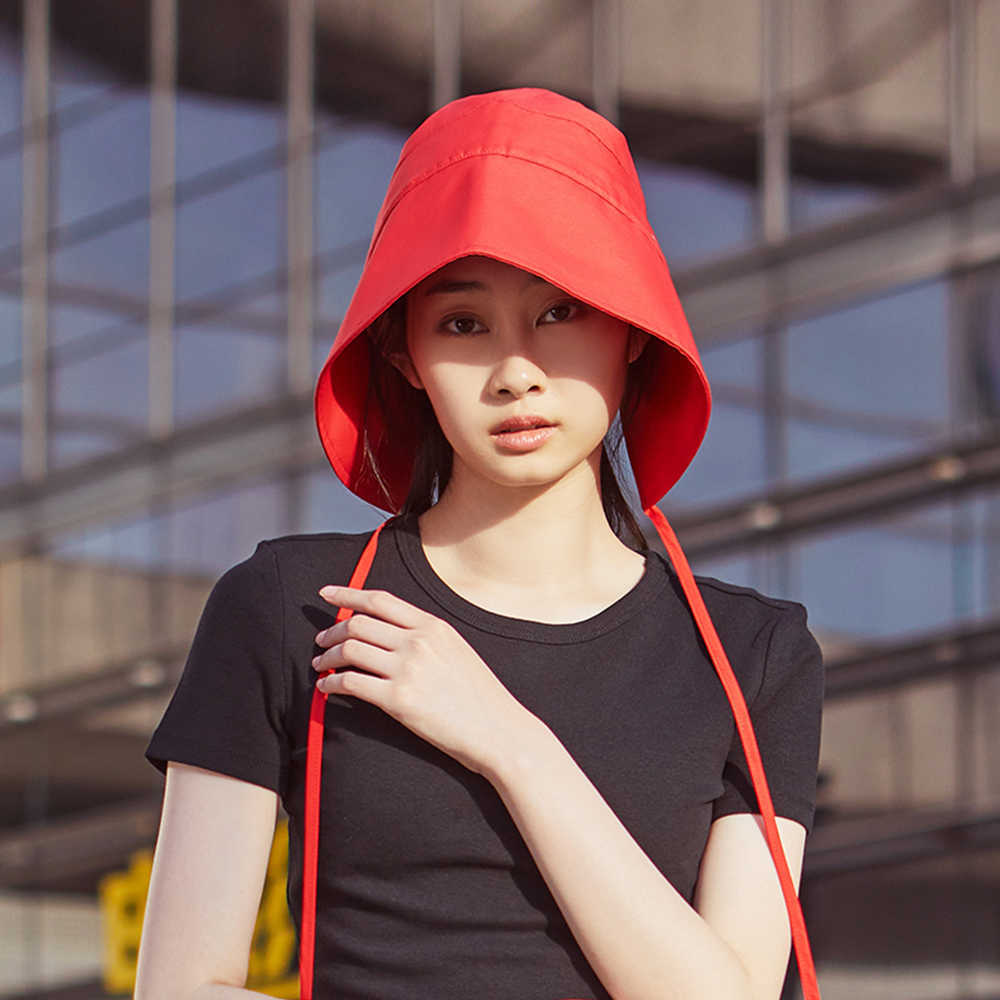 

HBP New Wide Brim Hats Sunny Summer Large Brim Bucket Hats With Ribbon Sunscreen UV Protection Beach Foldable Washable Hats For Women P230327, Red