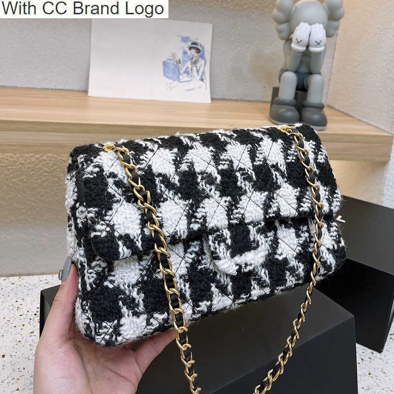 

CC Brand Cross Body Designer Splice Knitted Two-tone Tweed Quilted Bags Gold Metal Hardware Double Flap Coin Purse Luxury Handbag Key Pouch Crossbody Shoulder C, Red