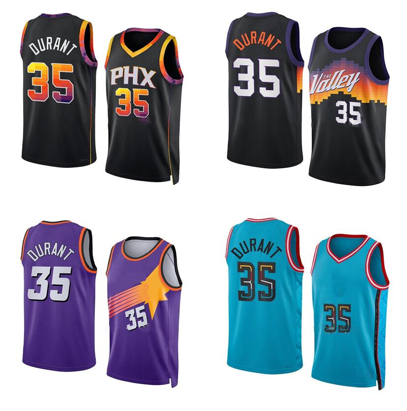 

Stitched S-6XL Basketball Jersey Kevin Durant blue white black City Jersey, With logo