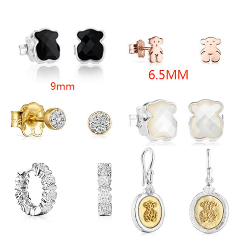

925 silver bear earing Lnfinite Zircon Ear Studs animal trend ladies beautiful classic earrings jewelry factory direct s 19775344314Z
