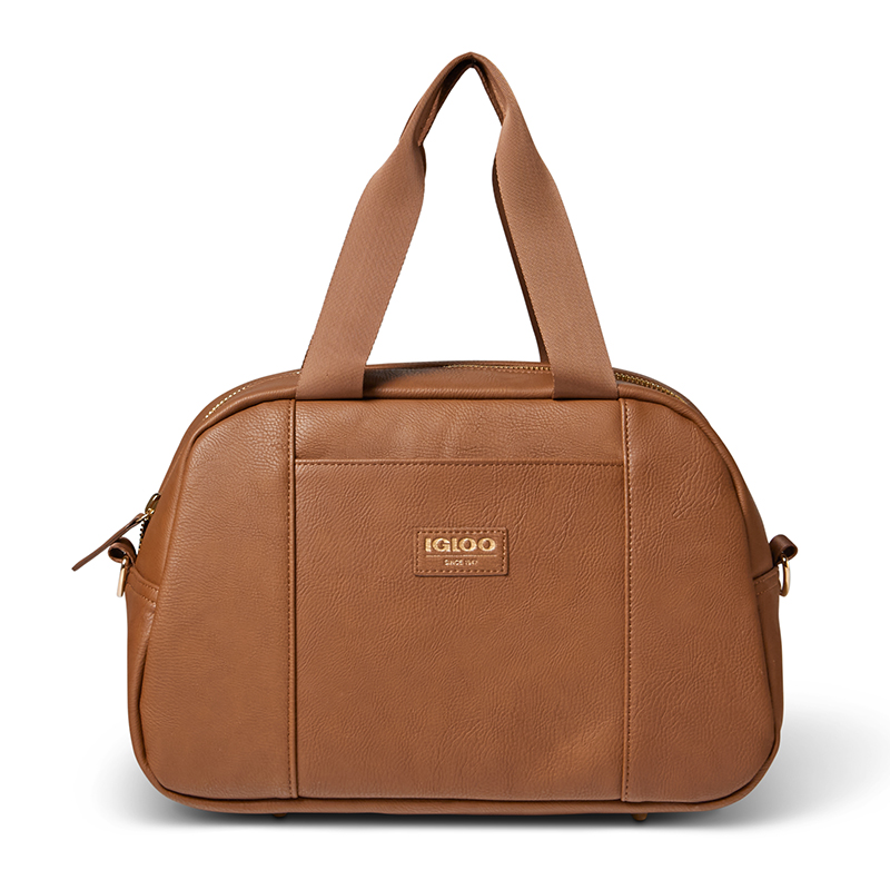 

Igloo 15 Can Luxe Satchel Soft Cooler Bag, Cognac Brown