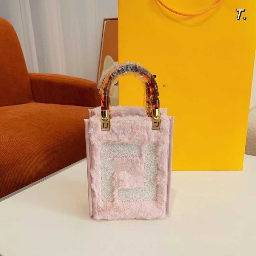 

Female Bags 2023 High Quality autumn winter artificial single shoulder messenger shopping plush handbag Ladies Crossbody Tote Handbags for Women, Pink4