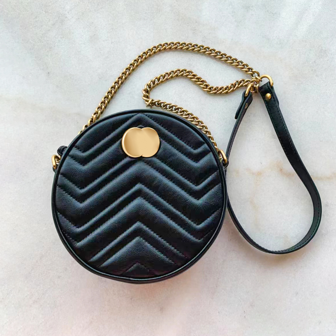 

Luxury Designer bags Top quality gg Marmont round Cases Shoulder fashion Cross Body Genuine leather city Women's men crossbody handbags fashion tote MINI clutch Bag, White
