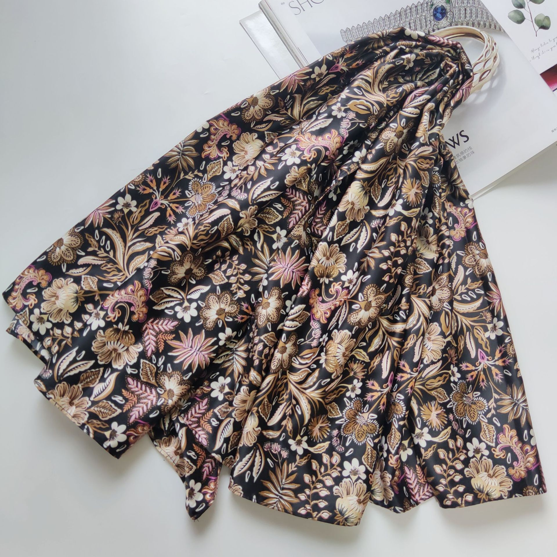 

Multi-color Floral Printed Square Scarf F261