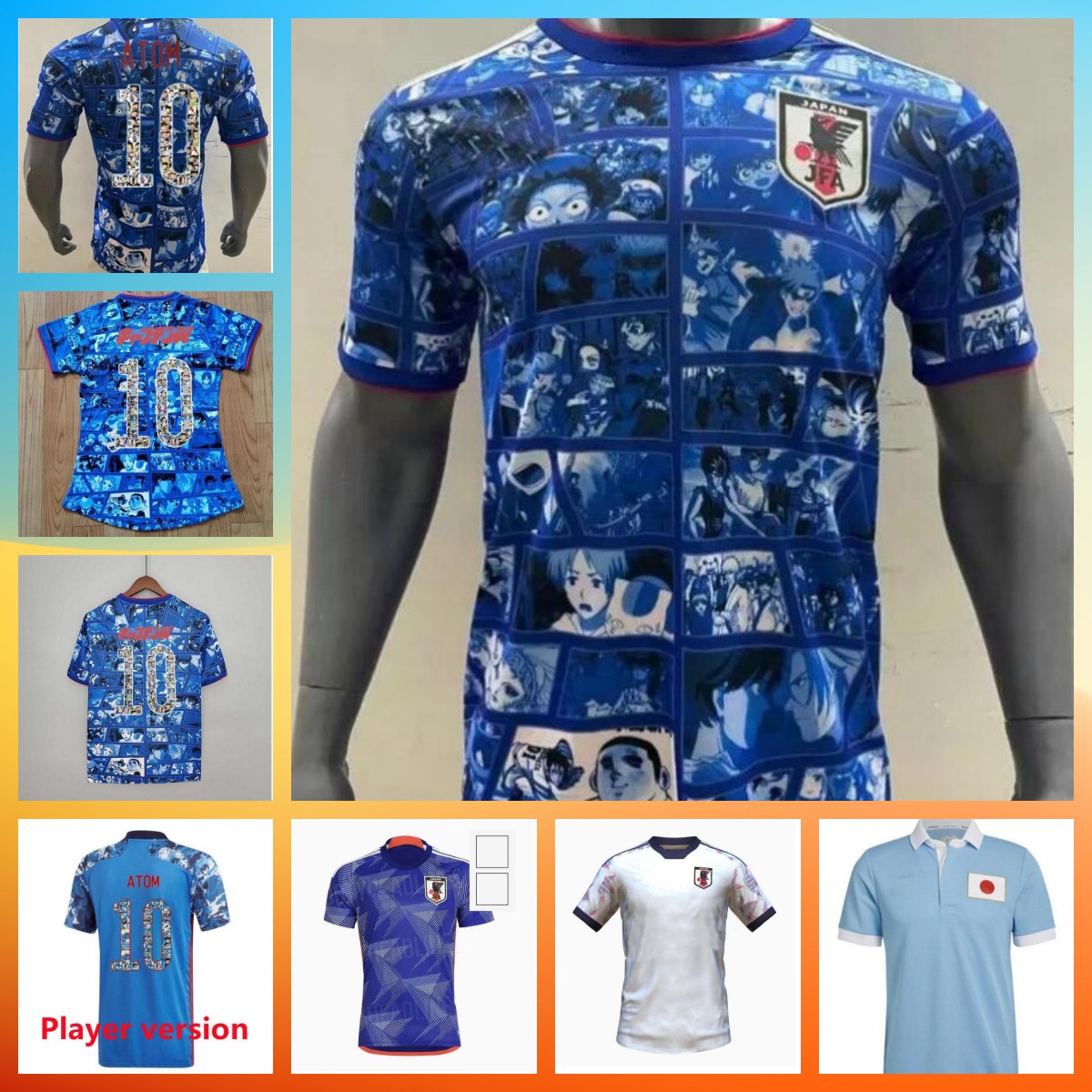 

Player Fans women 22 23 Japan Soccer jerseys 2021 2022 2023 TSUBASA ATOM cartoon number fonts home Football shirts top Thailand quality uniform, 11
