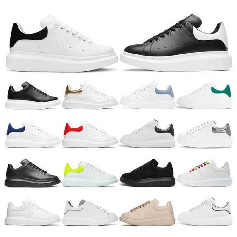 

Designers Fashion Casual shoes Oversized lace up women men sneakers platform sole white black espadrille leather velvet suede mcqueens trainers, 23