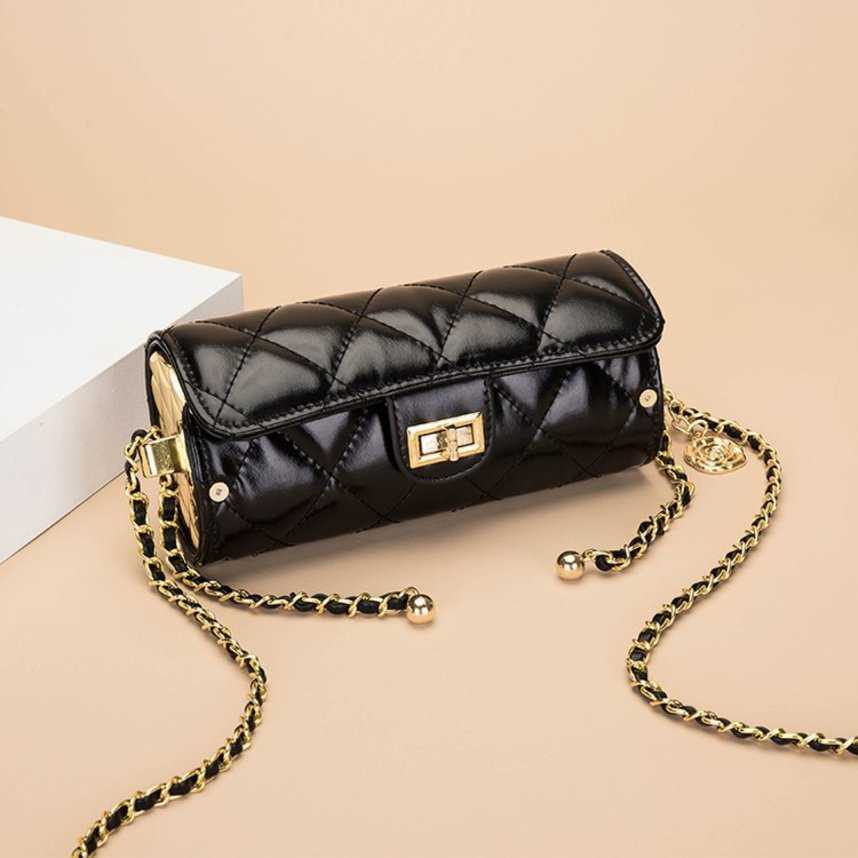 

Luxury Small Female Bags 67%off small Women's rhombus chain cowhide Crossbody Single-shoulder cylinder bag 2023 Design Crossbody Bags, Black3