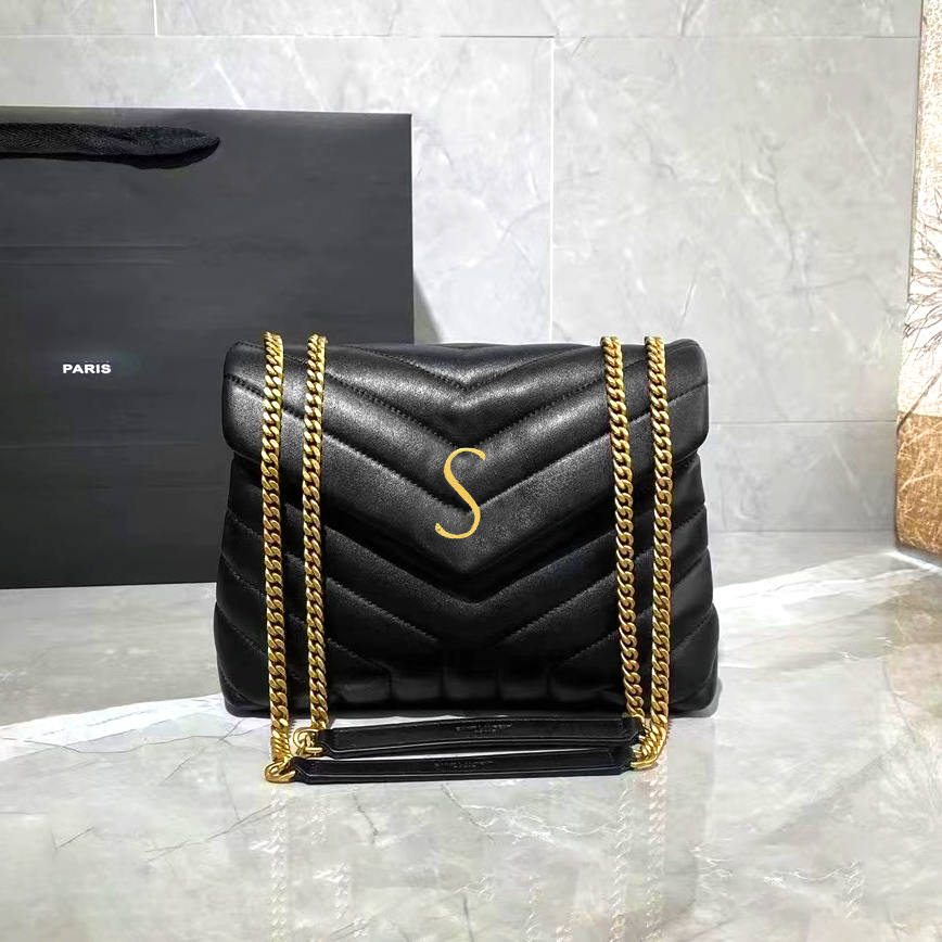 

yslity LOULOU fashion shoulder Bags fashio Womens travel handbag puffer bag Purses Luxury Designer mens Genuine Leather clutch totes metal chain letter Crossbody, Pink gold