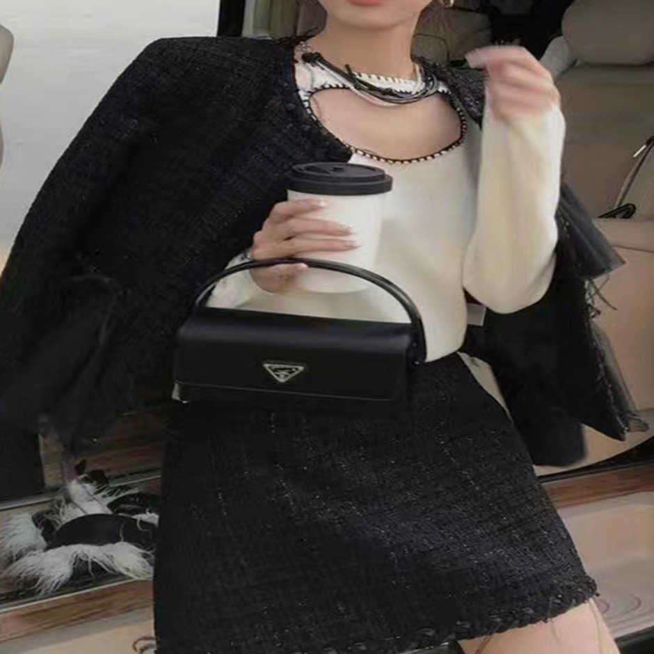 

High quality luxury fashion bag Net red same acrylic wrist nylon one shoulder handbag spring and summer new versatileHigh, Black10